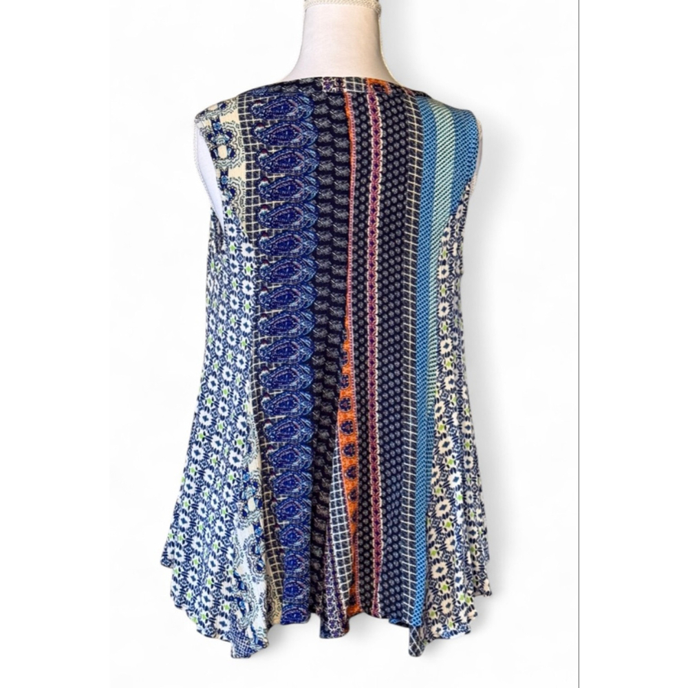 Altar’d State Boho Patchwork Sleeveless Button Bl… - image 2